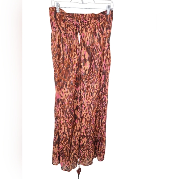 Anthropologie Strapless Maxi Dress in Pink and Brown Animal Print - Picture 2 of 8